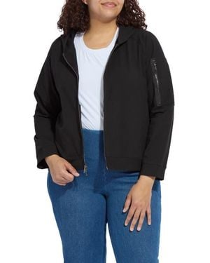 Lyssé Cotton Front Zip Hoodie - Black