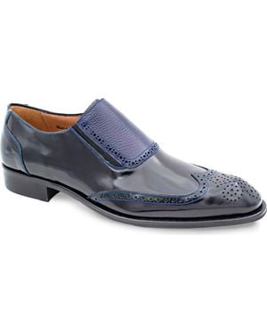 Mezlan Wingtip Slip-On Shoe - Blue