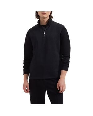 Bugatchi Soft Touch Quarter Zip Sweatshirt - Black