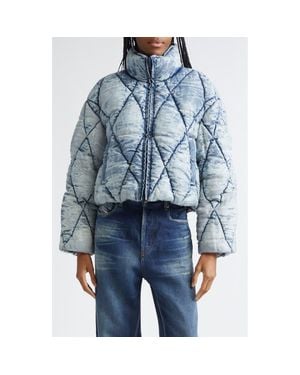 DIESEL W-Histel Quilted Puffer Jacket - Blue