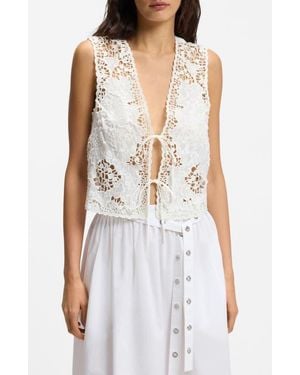 BOSS Embroidered Vest - White