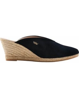 VISCATA Truja Suede Espadrille Mule Wedges - Blue