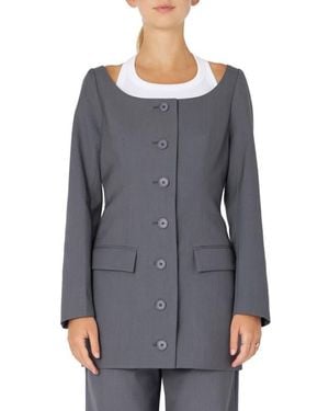 Grey Lab Boat Neck Blazer - Gray