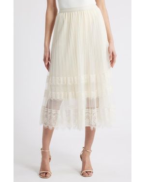 NIKKI LUND Tove Lace Tulle Skirt - Natural