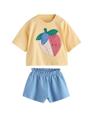 Next Kids' Strawberry Graphic T-Shirt & Shorts Set - White