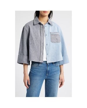 Wit & Wisdom Contrast Cuffed Shirt - Blue