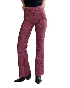 Free People Runaway Floral Flare Pants - Red