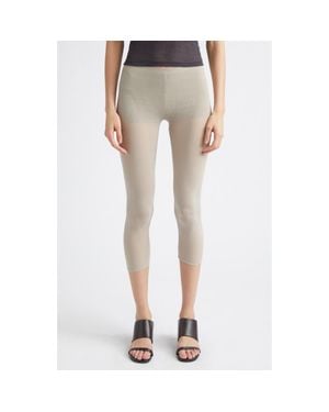 Paloma Wool Meleta Cotton & Silk Blend Capri Leggings - Natural