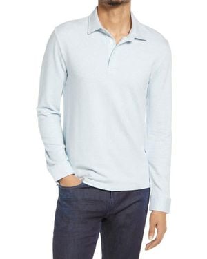 Vince Brushed Long Sleeve Polo - White