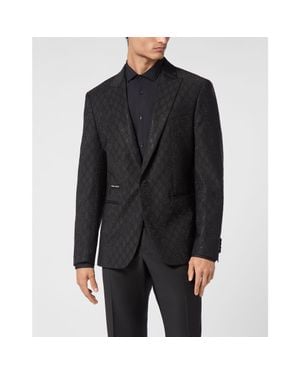 Philipp Plein Blazer Monogram - Black