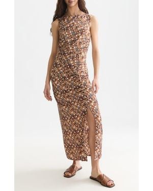 Scotch & Soda Print Texture Sleeveless Maxi Dress - Natural