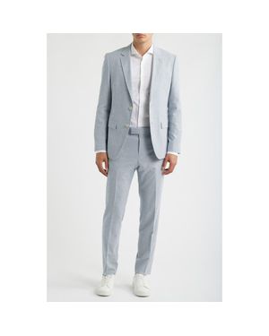 BOSS Huge Stripe Slim Fit Suit - Blue