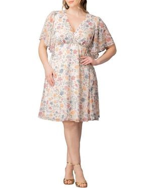 Kiyonna Florence Flutter Sleeve Dress - Multicolor