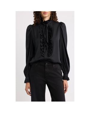 Kobi Halperin North Tie Neck Silk Blend Blouse - Black