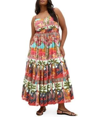 City Chic Karina Print Sleeveless Maxi Dress - Red