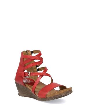 Miz Mooz Shay Strappy Wedge Sandal - Red