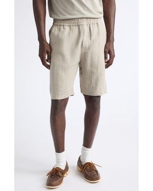 Sunspel Drawstring Linen Shorts - Gray