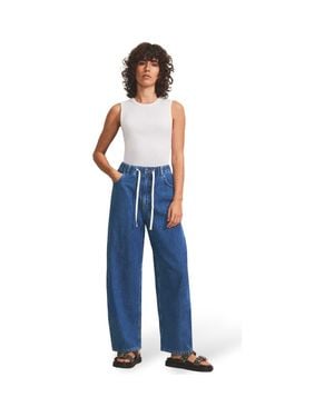 Ro&zo Denim Drawstring Waist Jeans - Blue
