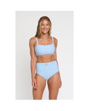 Hermoza Lucia Belted High Waist Swim Bottom - Blue