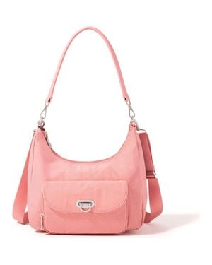 Baggallini Coastal Flip Lock Half Moon Bag - Pink
