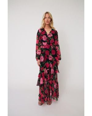 Crās Love Floral Tiered Ruffle Maxi Dress