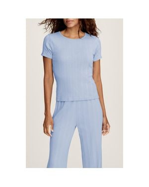 Petite Plume Pima Cotton Pointelle T-Shirt - Blue