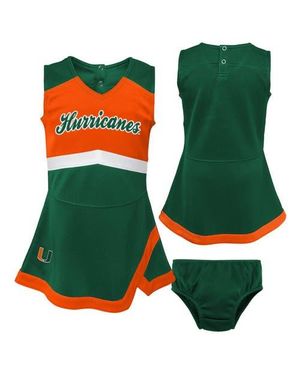 Outerstuff Girls Toddler Miami Hurricanes Cheer Captain Dress & Bloomers Two-Piece Set - Green