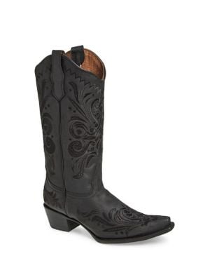Circle Filigree Western Boot - Black