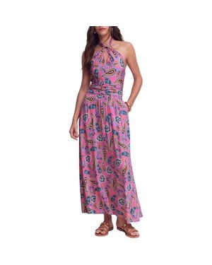 Boden Sydney Paisley Halter Maxi Dress - Purple