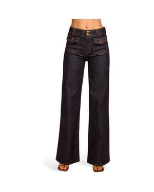 Ramy Brook Fay Patch Pocket Wide Leg Jeans - Blue