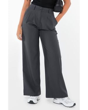 Princess Polly Archer Pleated Wide Leg Pants - Black