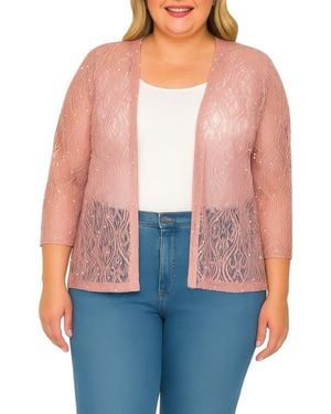 Standards & Practices Lace & Sequin Jacket - Purple