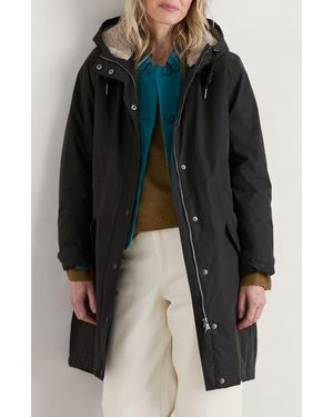 Seasalt Cornwall Plant Hunter Waterproof Hooded Coat - Black