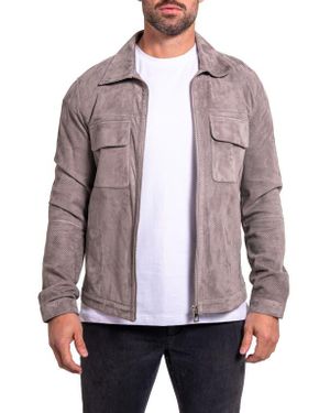 Maceoo Ascension0017 Perforated Suede Jacket - Brown