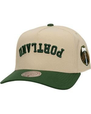 Mitchell & Ness Portland Timbers Upside Down Pro Pinch Snapback Hat - Green