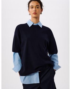 Whistles Fine Knit T-Shirt - Blue