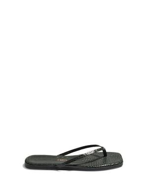 TKEES Lily Square Toe Flip Flop - Black