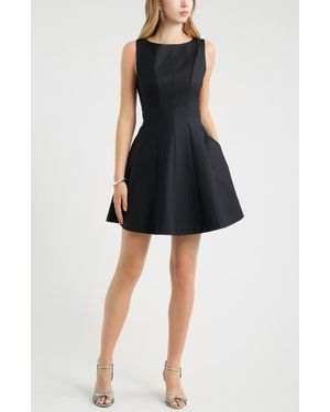 Chelsea28 Seamed Fit & Flare Minidress - Black