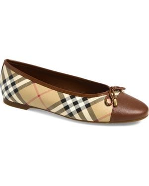 Burberry Highgate Ballerina Check Flat - Brown