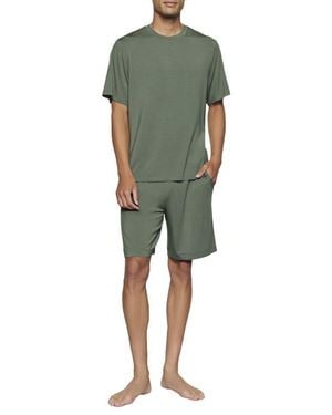 Eberjey Henry Stretch Tencel Modal Short Pajamas - Green