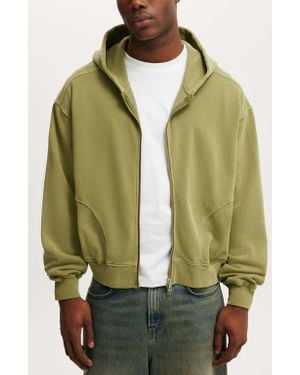 Cotton On Cropped Zip Up Hoodie - Green