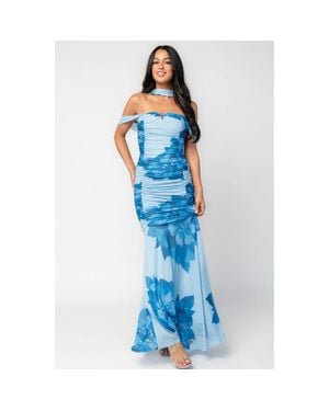 Baltic Born Bellina Off Shoulder Maxi Dress - Blue