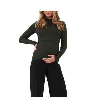 Ripe Maternity Lift Up Nursing Knit Top - Black