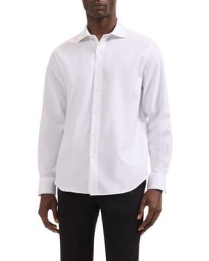 Bugatchi Axel Check Jacquard Cotton Button-Up Shirt - White