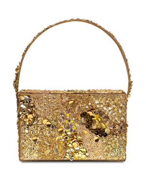 Simitri Sequin Box Clutch - Metallic