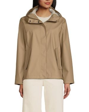 Lands' End Squall Waterproof Rain Slicker Jacket - Natural