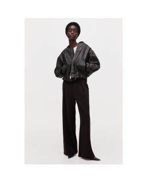 H&M Belted Ponte Di Roma Pants - Black