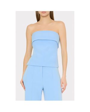 MILLY Nash Cady High Waist Wide Leg Pants - Blue