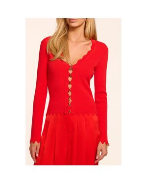 Ramy Brook Emma Scallop Edge Cardigan - Red