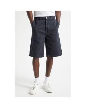 Palmes Coarse Cotton Twill Shorts - Blue